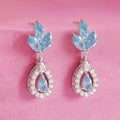 Teardrop Rhodium Plated 925 Sterling Silver Earrings